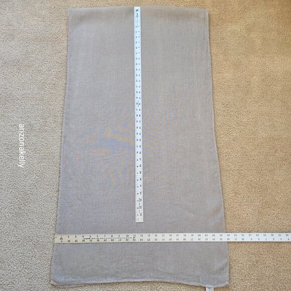 Bella Notte Hemmed Linen Scarf Tan - Picture 9 of 10